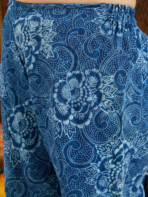 Vastramay Girl's Denim Top And Palazzo Set